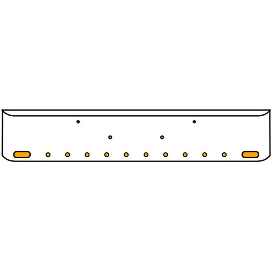 22 Inch Chrome Texas Rolled End Bumper Kit With Bolt Holes And 2 Oval-10 Round 2 Inch Amber Mirage Lights With Visors For Peterbilt 365, 367, 388, 389, 567 2007 - Current