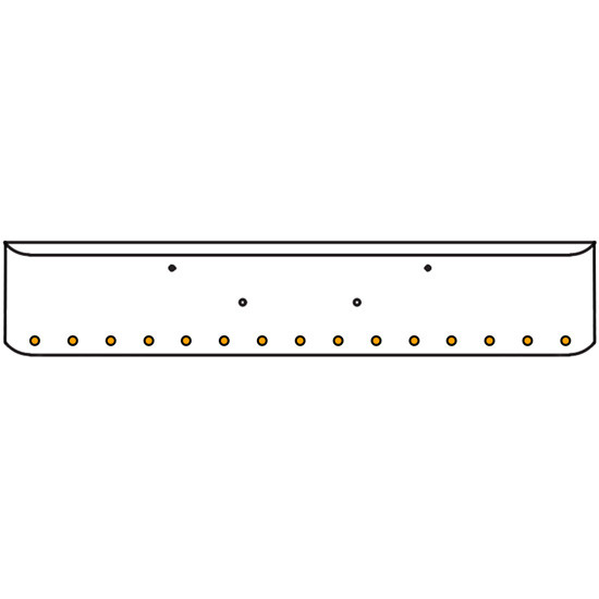20 Inch Chrome Texas Rolled End Bumper Kit With Bolt Holes And 15 Round 2 Inch Amber-Clear 9 Diode Lights With Visors For Peterbilt 365, 367, 388, 389, 567 2007 - Current