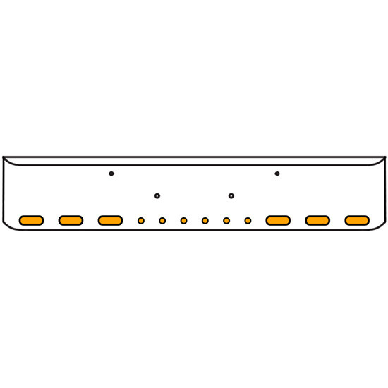 22 Inch Chrome Texas Rolled End Bumper Kit With Bolt Holes And 6 Oval-6 Round 2 Inch Amber-Clear Mirage Lights With Visors For Peterbilt 365, 367, 388, 389, 567 2007 - Current