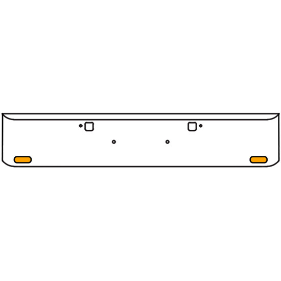18 Inch Chrome Texas Rolled End Bumper Kit With Tow Holes And 2 Oval Amber-Clear Mirage Lights With Visors For Peterbilt 365, 367, 388, 389, 567 With Set Forward Axle