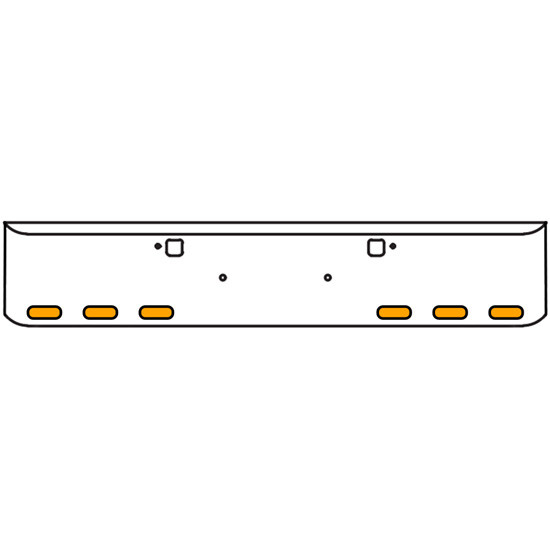 18 Inch Chrome Texas Rolled End Bumper Kit With Tow Holes And 6 Oval Amber-Clear Mirage Lights For Peterbilt 365, 367, 388, 389, 567 With Set Forward Axle