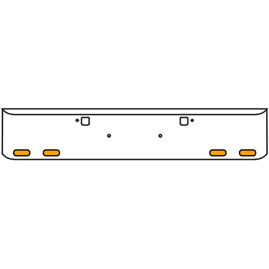 18 Inch Chrome Texas Rolled End Bumper Kit With Tow Holes And 4 Oval Amber-Clear Mirage Lights With Visors For Peterbilt 365, 367, 388, 389, 567 With Set Forward Axle
