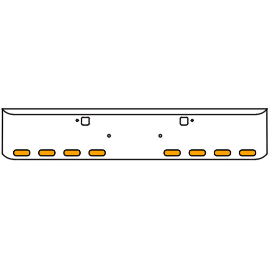 18 Inch Chrome Texas Rolled End Bumper Kit With Tow Holes And 8 Oval Amber-Clear Chrome Lights With Visors For Peterbilt 365, 367, 388, 389, 567 With Set Forward Axle