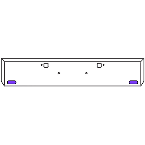 18 Inch Texas Boxed End Bumper Kit With Bolt And Tow Holes And 2 Oval Amber To Purple Dual Revolution Lights With Visors For Peterbilt 365 SFA, 367 SFA, 388, 389, 567 SFA