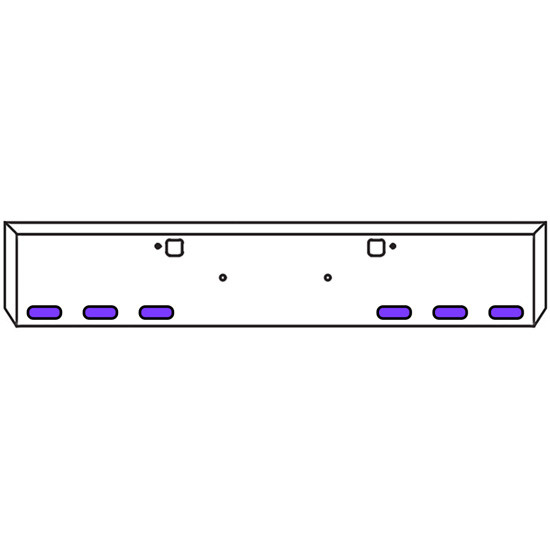 18 Inch Texas Boxed End Bumper Kit With Bolt And Tow Holes And 6 Oval Amber To Purple Dual Revolution Lights With Visors For Peterbilt 365 SFA, 367 SFA, 388, 389, 567 SFA