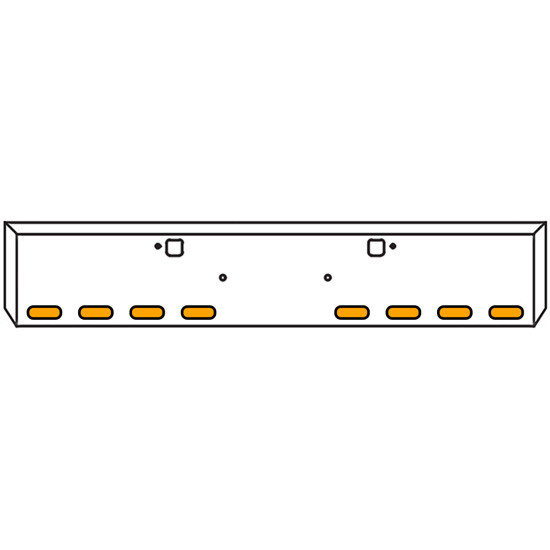 18 Inch Texas Boxed End Bumper Kit With Bolt And Tow Holes And 8 Oval Amber / Amber Mirage Lights With Bezels For Peterbilt 365 SFA, 367 SFA, 388, 389, 567 SFA