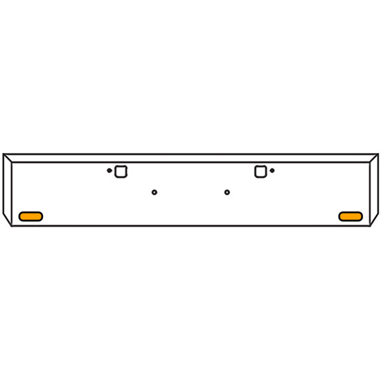 18 Inch Texas Boxed End Bumper Kit With Bolt And Tow Holes And 2 Oval Amber / Clear Chrome Lights With Visors For Peterbilt 365 SFA, 367 SFA, 388, 389, 567 SFA