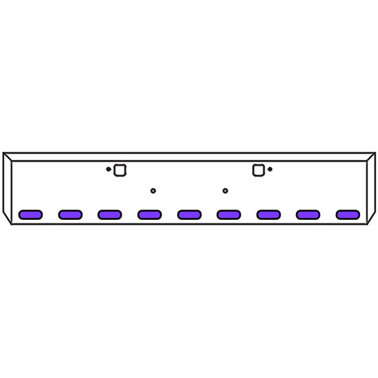 18 Inch Texas Boxed End Bumper Kit With Bolt And Tow Holes And 9 Oval Amber To Purple Dual Revolution Lights With Visors For Peterbilt 365 SFA, 367 SFA, 388, 389, 567 SFA