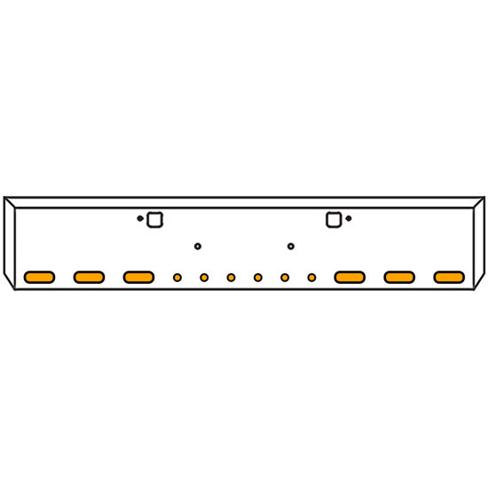 18 Inch Texas Boxed End Bumper Kit With Bolt And Tow Holes And 6 Oval And 6 Round 2 Inch Amber / Clear Lights With Bezels For Peterbilt 365 SFA, 367 SFA, 388, 389, 567 SFA