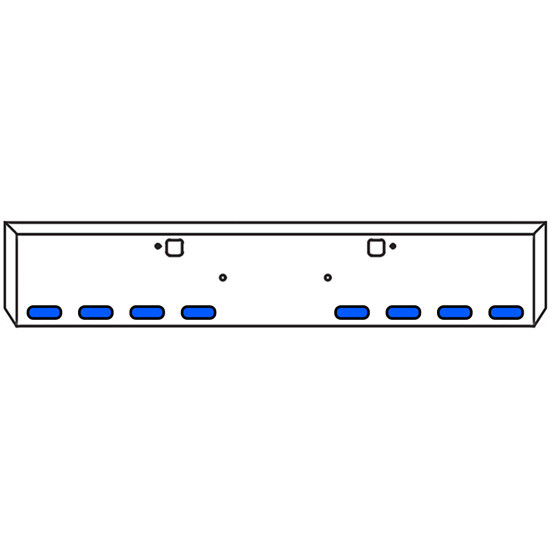 18 Inch Texas Boxed End Bumper Kit With Bolt And Tow Holes And 8 Oval Amber To Blue Dual Revolution Lights With Visors For Peterbilt 365 SFA, 367 SFA, 388, 389, 567 SFA
