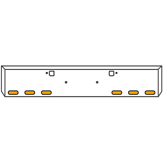 18 Inch Texas Boxed End Bumper Kit With Bolt And Tow Holes And 6 Oval Amber / Amber Mirage Lights With Bezels For Peterbilt 365 SFA, 367 SFA, 388, 389, 567 SFA