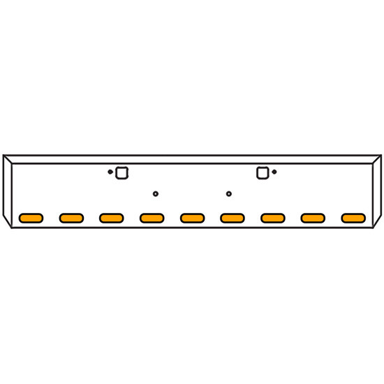 18 Inch Texas Boxed End Bumper Kit With Bolt And Tow Holes And 9 Oval Amber / Clear Mirage Lights With Bezels For Peterbilt 365 SFA, 367 SFA, 388, 389, 567 SFA