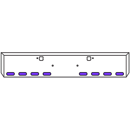 18 Inch Texas Boxed End Bumper Kit With Bolt And Tow Holes And 8 Oval Amber To Purple Dual Revolution Lights With Bezels For Peterbilt 365 SFA, 367 SFA, 388, 389, 567 SFA