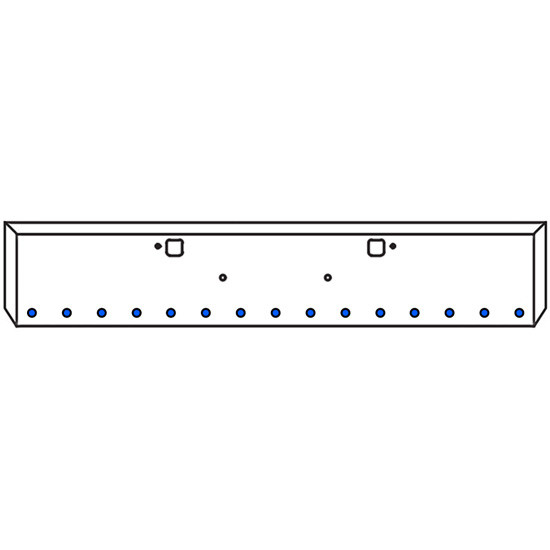 18 Inch Texas Boxed End Bumper Kit With Bolt And Tow Holes And 15 Round 2 Inch Amber To Blue Dual Revolution Lights With Visors For Peterbilt 365 SFA, 367 SFA, 388, 389, 567 SFA