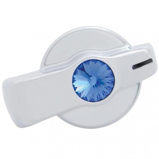 Chrome AC Knob With Blue Jewel For Older Freightliner Century, Coronado, Columbia