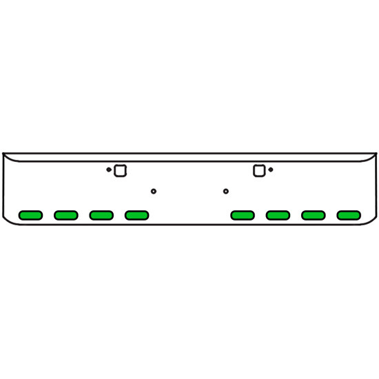 20 Inch Chrome Texas Rolled End Bumper Kit With Tow Holes And 8 Oval Amber-Green Dual Revolution Lights With Visors For Peterbilt 365, 367, 388, 389, 567 2007 - Current