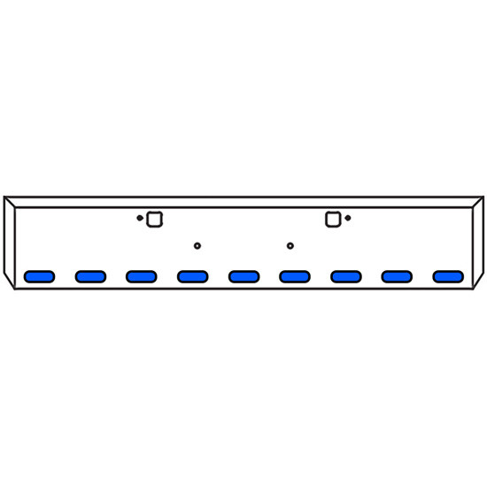 18 Inch Texas Boxed End Bumper Kit With Bolt And Tow Holes And 9 Oval Amber To Blue Dual Revolution Lights With Bezels For Peterbilt 365 SFA, 367 SFA, 388, 389, 567 SFA
