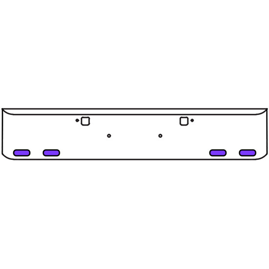 20 Inch Chrome Texas Rolled End Bumper Kit With Tow Holes And 4 Oval Amber-Purple Dual Revolution Lights For Peterbilt 365, 367, 388, 389, 567 2007 - Current