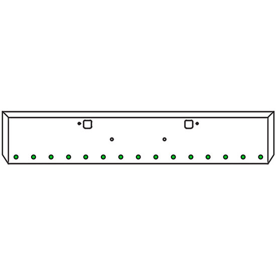 18 Inch Texas Boxed End Bumper Kit With Bolt And Tow Holes And 15 Round 2 Inch Amber To Green Dual Revolution Lights With Visors For Peterbilt 365 SFA, 367 SFA, 388, 389, 567 SFA