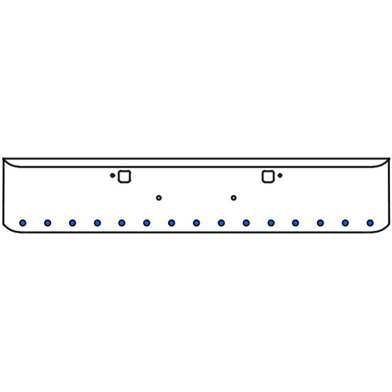 20 Inch Chrome Texas Rolled End Bumper Kit With Tow Holes And 15 Round 2 Inch Amber-Blue Dual Revolution Lights For Peterbilt 365, 367, 388, 389, 567 2007 - Current