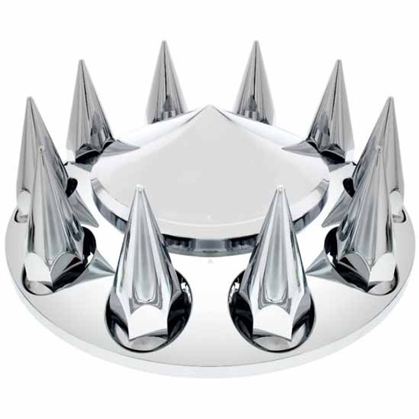 Chrome Pointed Front Axle Cover With 33MM Spike Thread-On Nut Covers
