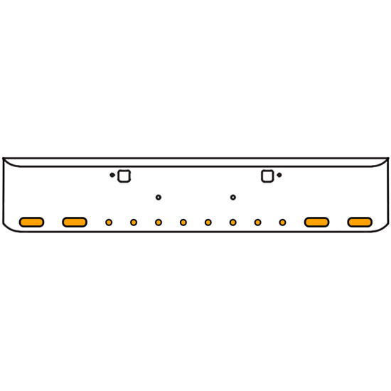 22 Inch Chrome Texas Rolled End Bumper Kit With Tow Holes And 4 Oval-8 Round 2 Inch Amber-Clear Mirage Lights For Peterbilt 365, 367, 388, 389, 567 2007 - Current
