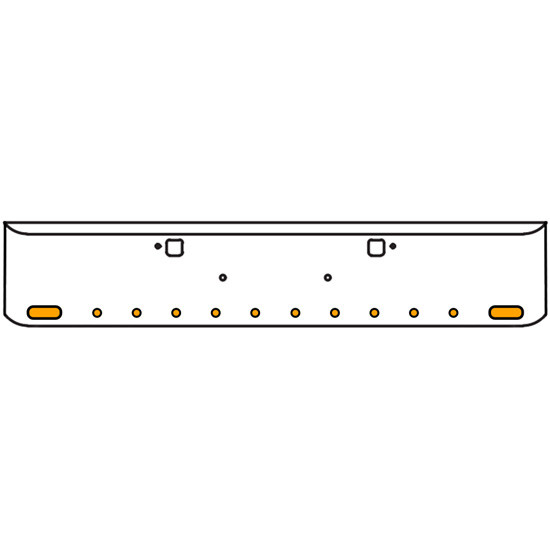 22 Inch Chrome Texas Rolled End Bumper Kit With Tow Holes And 2 Oval-10 Round 2 Inch Amber Mirage Lights For Peterbilt 365, 367, 388, 389, 567 2007 - Current