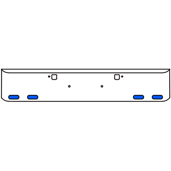 22 Inch Chrome Texas Rolled End Bumper Kit With Tow Holes And 4 Oval Amber-Blue Dual Revolution Lights For Peterbilt 365, 367, 388, 389, 567 2007 - Current