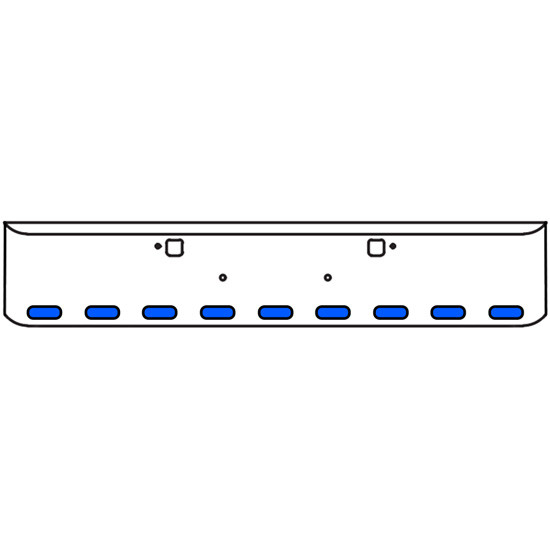 22 Inch Chrome Texas Rolled End Bumper Kit With Tow Holes And 9 Oval Amber-Blue Dual Revolution Lights For Peterbilt 365, 367, 388, 389, 567 2007 - Current
