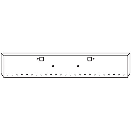 22 Inch Chrome Texas Boxed End Bumper With 2 Tow And 25 Rnd 3/4 Inch Light Holes For Peterbilt 365, 367, 388, 389,567 SFA