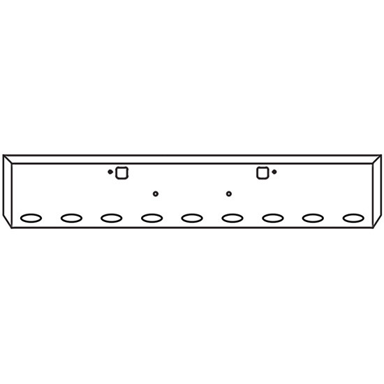 20 Inch Chrome Steel Texas Boxed End Bumper With Tow And 9 M1 Light Holes For Peterbilt 365, 367, 388, 389, 567, 589