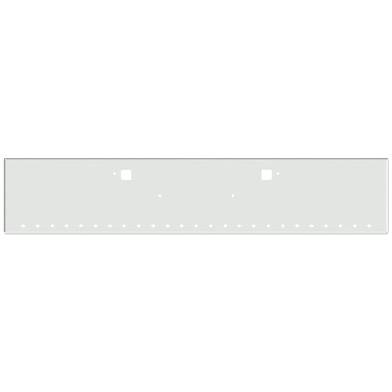 20 Inch Chrome American Eagle Boxed End Bumper With Tow, 25 Rnd 3/4 Inch Light Holes In Face And 2 Rnd 3/4 Inch Light Holes Each End For Peterbilt SFA 365, 367, 388, 389, 567, 589