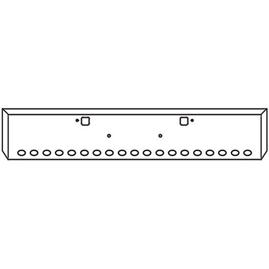 22 Inch Chrome Texas Boxed End Bumper With 2 Tow And Front 19 M3/ P3 Light Holes For Peterbilt 365, 367, 388, 389,567 SFA