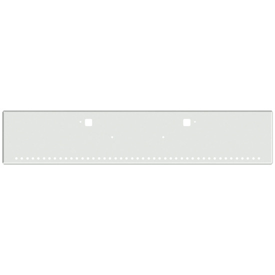 20 Inch Chrome American Eagle Boxed End Bumper With Tow, 45 Rnd 3/4 Inch Light Holes In Face And 1 Rnd 3/4 Inch Light Hole Each End For Peterbilt SFA 365, 367, 388, 389, 567, 589