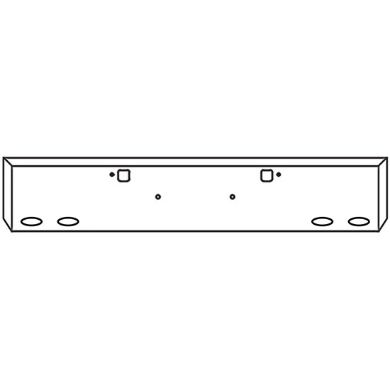 22 Inch Chrome Texas Boxed End Bumper With 2 Tow And Front 4 M1 Light Holes For Peterbilt 365, 367, 388, 389,567 SFA