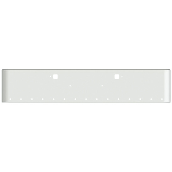 20 Inch Chrome American Eagle Rolled End Bumper With Tow, 15 Rnd 3/4 Inch Light Holes In Face And 2 Rnd 3/4 Inch Light Holes Each End For Peterbilt 365, 367, 388, 389, 567, 589