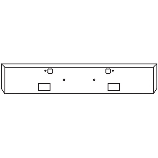 20 Inch Chrome Steel Texas Boxed End Bumper With Tow And Rectangular Fog Light Holes For Peterbilt 365, 367, 388, 389, 567, 589