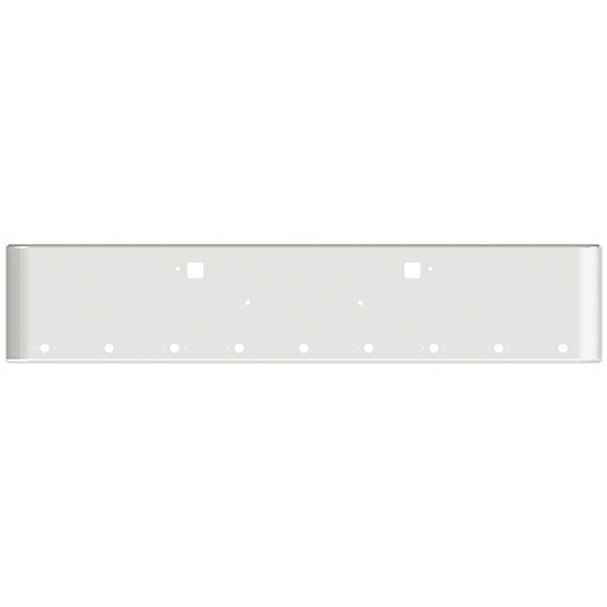 22 Inch Chrome American Eagle Rolled End Bumper With Tow And 9 M1- P1 Light Holes For Peterbilt 365, 367, 388, 389, 567, 589