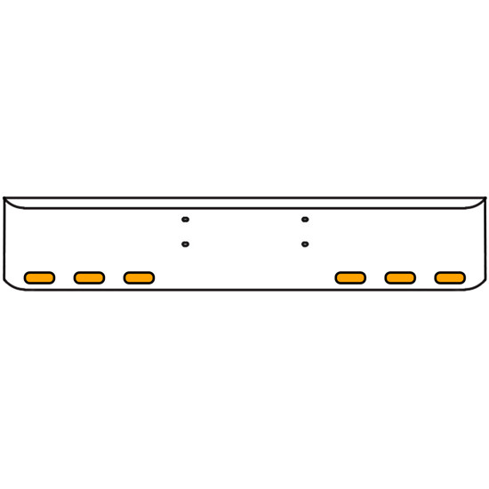 18 Inch Chrome Texas Rolled End Bumper Kit With Bolt Holes And 6 Oval Amber Mirage Lights For Western Star Constellation, Heritage