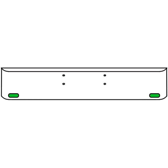 22 Inch Chrome Texas Rolled End Bumper Kit With Bolt Holes And 2 Oval Amber-Green Dual Revolution Lights With Visors For Western Star Constellation, Heritage