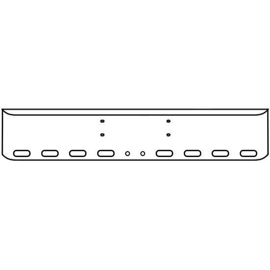 20 Inch Chrome Texas Rolled End Bumper With 8 Oval And 2 - 2 Inch Round Light Holes For Western Star 4900