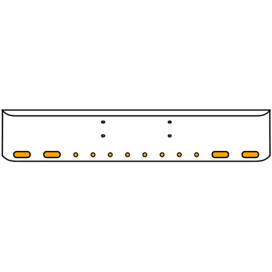 22 Inch Chrome Texas Rolled End Bumper Kit With Bolt Holes And 4 Oval-8 Round 2 Inch Amber-Clear Chrome Lights For Western Star Constellation, Heritage