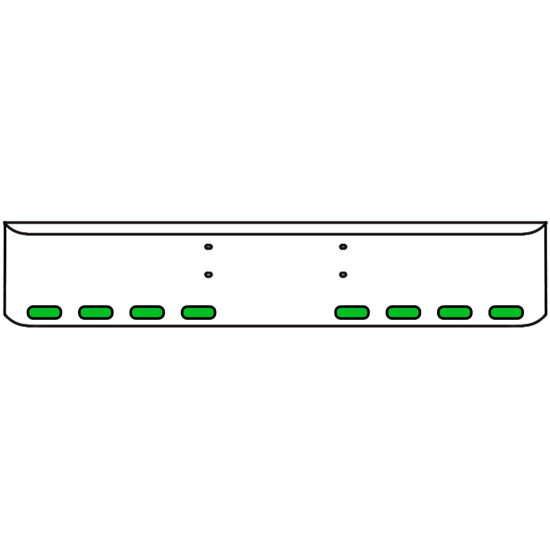 22 Inch Chrome Texas Rolled End Bumper Kit With Bolt Holes And 8 Oval Amber-Green Dual Revolution Lights With Visors For Western Star Constellation, Heritage