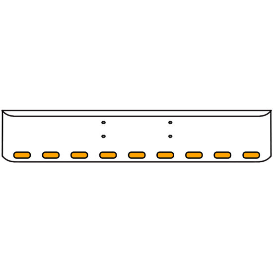 22 Inch Chrome Texas Rolled End Bumper Kit With Bolt Holes And 9 Oval Amber-Clear Chrome Lights For Western Star Constellation, Heritage