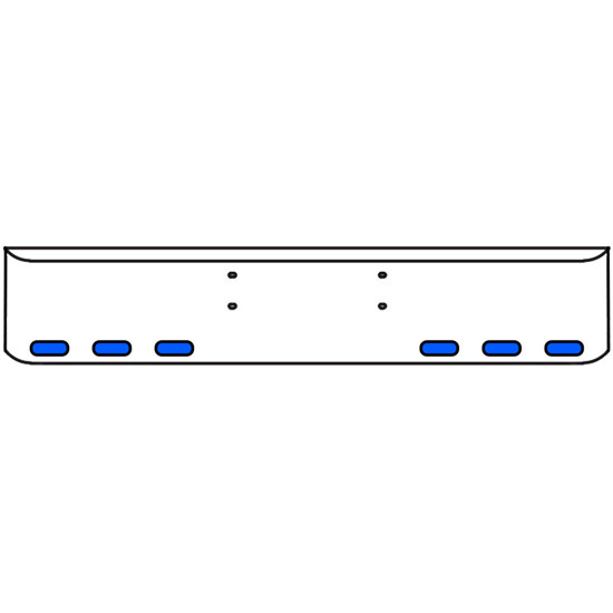22 Inch Chrome Texas Rolled End Bumper Kit With Bolt Holes And 6 Oval Amber-Blue Dual Revolution Lights With Visors For Western Star Constellation, Heritage