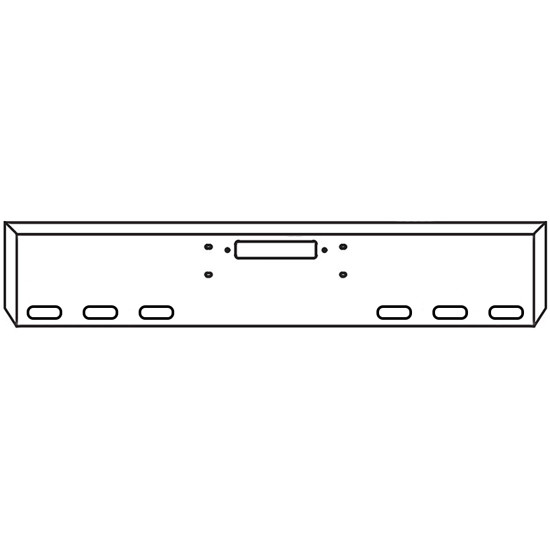 18 Inch Chrome Texas Boxed End Bumper With Tow, 6 Oval Light Holes For Western Star 4900Fa, 4900Sf, 4964