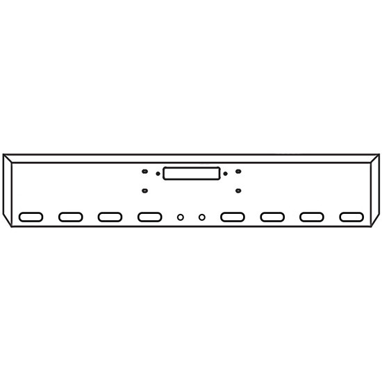 18 Inch Chrome Texas Boxed End Bumper With Tow, 8 Oval And 2 - 2 Inch Round Light Holes For Western Star 4900Fa, 4900Sf, 4964