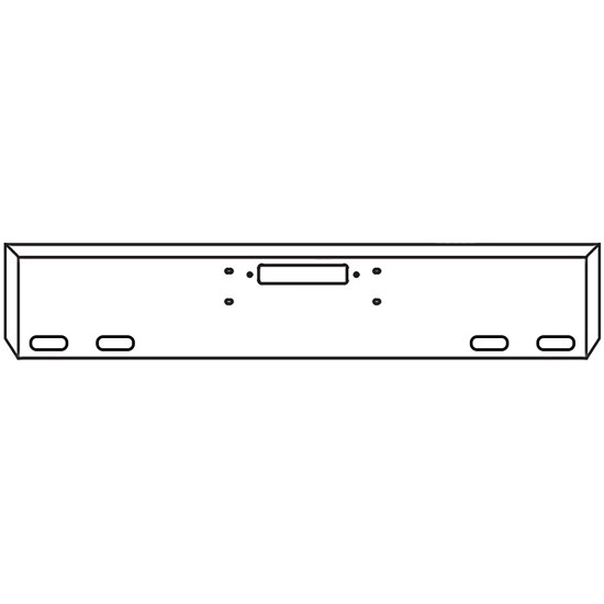 18 Inch Chrome Texas Boxed End Bumper With Tow, 4 Oval Light Holes For Western Star 4900Fa, 4900Sf, 4964