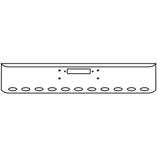 20 Inch Chrome Steel Texas Square Bumper With Mounting And Tow/Hitch Holes 11 M1 Millennium Light Holes For Western Star 4900Sf, 4900Fa, Heritage, Constellation, 2007 And Older