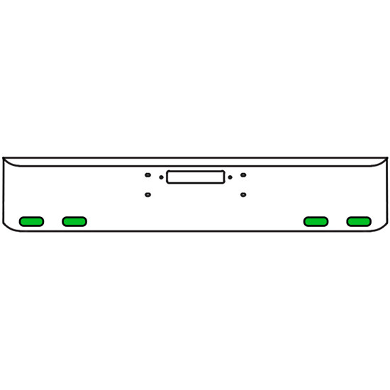 22 Inch Chrome Texas Rolled End Bumper Kit With Center Tow Hole And 4 Oval Amber-Green Dual Revolution Lights For Western Star Constellation, Heritage